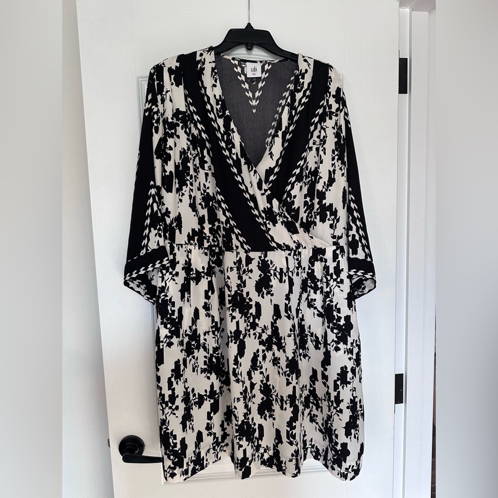 Cabi X-Factor Women's Black and White Patterned Dress